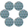thumbnail image 1 of SKYSONIC Sloth Cartoon Round Placemats for Dining Table Non-Slip Heat-Resistant Polyester Table Mats Set of 6 Washable Table Mats for Kitchen Dining Table Decoration, 1 of 5