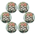 thumbnail image 1 of SKYSONIC Sloth Tropical Flower Round Placemats for Dining Table Non-Slip Heat-Resistant Polyester Table Mats Set of 6 Washable Table Mats for Kitchen Dining Table Decoration, 1 of 5