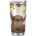 thumbnail image 1 of SKYSONIC Sloth Tumbler Stainless Steel Double Wall Vacuum Reusable Insulated Mug with Straw and Built-in Coaste for Cold and Hot Beverages, 12oz, 1 of 7