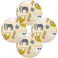 thumbnail image 1 of SKYSONIC Sloths Leaves Round Placemats for Dining Table Non-Slip Heat-Resistant Polyester Table Mats Set of 4 Washable Table Mats for Kitchen Dining Table Decoration, 1 of 5