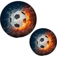 thumbnail image 1 of SKYSONIC Soccer Ball Fire Water Pot Holders Set Trivet Hot Pads Potholder Cotton for Kitchen Weave Pot Mat Cooking Baking Decor Home, 1 of 7