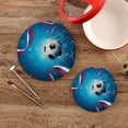 thumbnail image 1 of SKYSONIC Soccer Ball Glitter Pot Holders Trivets, 2 Pcs Heat Resistant Trivets,Russian Flag Ribbons Cotton Thread Weave Mats for Hot Pads Pans Pot Bowl Teapot for Kitchen Decor, 1 of 7