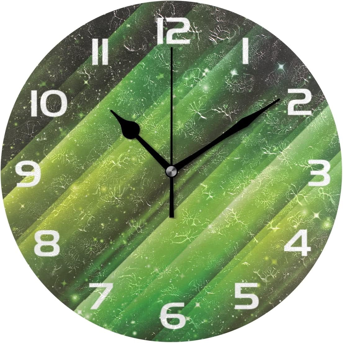 SKYSONIC Space Galaxy Wall Clock 10 Inch Silent Non Ticking Round Clock