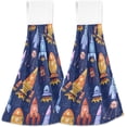 thumbnail image 1 of SKYSONIC Space Spaceships Rocket Hanging Hand Towels with Hanging Loop, Hand Towels Soft Thick Dish Cloth Hand Towels for Kitchen Bathroom, with Hanging Loop, 12"x17", 1 of 6