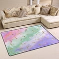 thumbnail image 1 of SKYSONIC Sparkling Rainbow Golden Non-Slip Area Rug, Floor Carpet Comfort Floor Mats Decor for Indoor Front Porch Living Room Bedroom Kitchen, 36"x24", 1 of 5