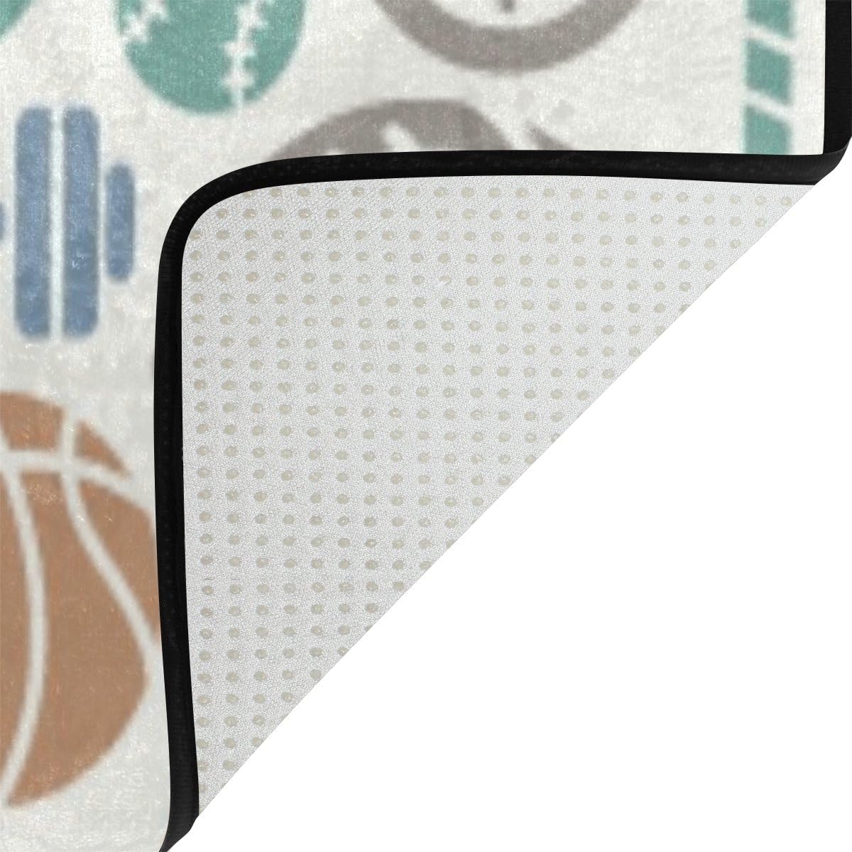 SKYSONIC Sport Icons Pattern Area Rug Pad - 63x48 inch - 100% Light ...