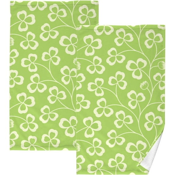 SKYSONIC St. Patrick's Day Cotton Hand Towels Set of 2 Absorbent Bath Towel Decorative Fingertip Towels for Bathroom Gym Spa Hotel Beach,16 x 28 inch