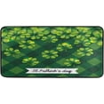 thumbnail image 1 of SKYSONIC St.Patrick's Day Kitchen Rugs and Mats,Beautiful Clover Leaves Shamrock Green Plaid Non Slip Washable Cushioned Carpets Polyester AntiFatigue Comfort Porch Mat Doormat for Washroom, 1 of 7