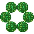 thumbnail image 1 of SKYSONIC St. Patrick's Day Lucky Clovers Round Placemats for Dining Table Non-Slip Heat-Resistant Polyester Table Mats Set of 6 Washable Table Mats for Kitchen Dining Table Decoration, 1 of 5