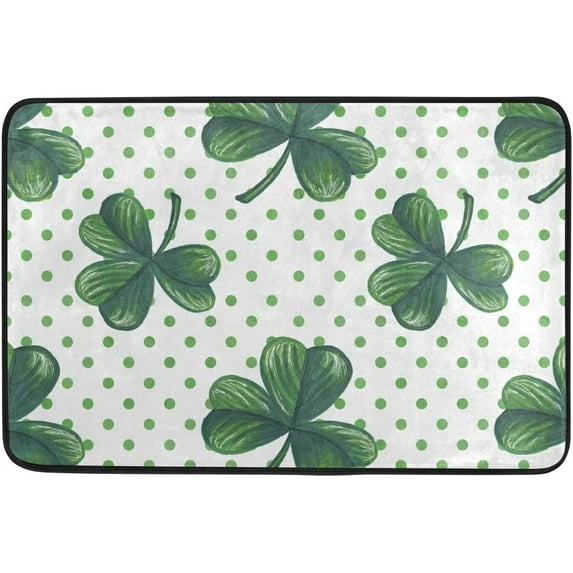 SKYSONIC St. Patrick's Day Shamrock Door mat Non Slip Floor Door Rug Soft Floor Mat for Kitchen Garden Bedroom Indoor Outdoor Entrance Home Holiday Decoration 23.6" x15.7"