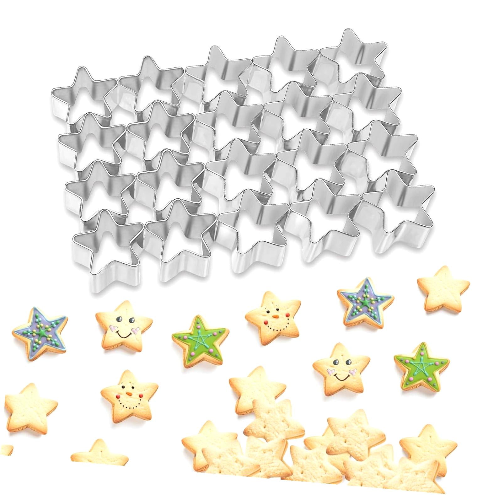 SKYSONIC Star Cookie Cutter, 20-Cavity Mini Star , 1-Inch Tiny Star Cookie Cutter, Metal Star-Shaped Biscuit Cutter for Baking