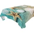 thumbnail image 1 of SKYSONIC Starfish Shell Summer Beach Tablecloth Durable Rectangle Tablecloths Waterproof Square Table Cloth Stain Resistant Table Cover for Outdoor Picnic Restaurant Home Decoration 60 x 90 Inch, 1 of 7