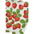 thumbnail image 1 of SKYSONIC Strawberry Soft Hand Towels set of 2, Absorbent Bath Towel Decorative Fingertip Towels for Bathroom Hotel,14.4 x 28.3 inch, 1 of 7