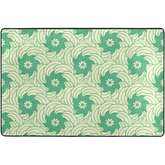 SKYSONIC Stylized Flowers Lightweight Carpet Mats Area Soft Rugs Floor Mat Doormat Decoration for Rooms Entrance 36x24 inches