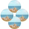 thumbnail image 1 of SKYSONIC Summer Beach Starfish & Seashell Round Placemats for Dining Table Non-Slip Heat-Resistant Polyester Table Mats Set of 4 Washable Table Mats for Kitchen Dining Table Decoration (895), 1 of 5