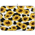 thumbnail image 1 of SKYSONIC Sunflower Cow Print Dish Drying Mat for Kitchen Counter Washable Absorbent Microfiber Dish Draining Mat Heat Resistant Drying Mat for Counter 16 x 18, 1 of 6