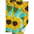thumbnail image 1 of SKYSONIC Sunflower Soft Hand Towels set of 2, Absorbent Bath Towel Decorative Fingertip Towels for Bathroom Hotel,14.4 x 28.3 inch, 1 of 7