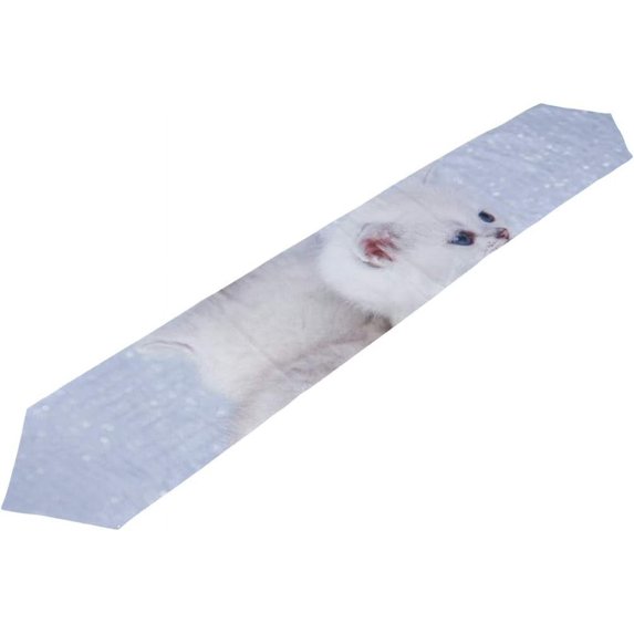 SKYSONIC Table Runner Cute Kittens Playing Washable Table Cloth Runner for Holiday Home Wedding Table Top Decoration 13x90 Inches