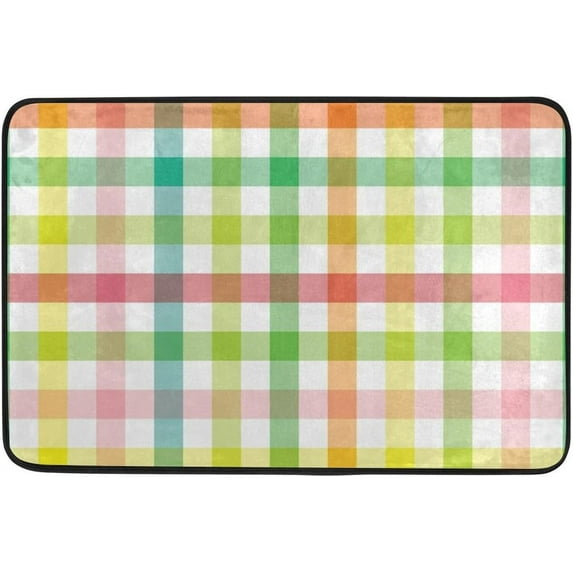 SKYSONIC Tablecloth Multicolor Area Rug Pad - 23.6x15.7 inch - 100% Light Weight Polyester Fabric for Living - Bedroom