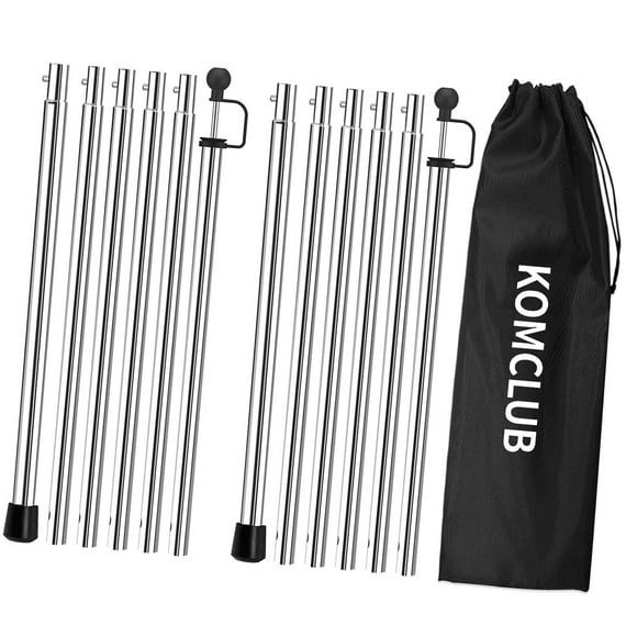 SKYSONIC Telescoping Tent Poles - Adjustable Camping Poles - Reinforced Steel - Pair of 2 - Suitable for Tarp, Awning, Beach Shelter, Sun Sails
