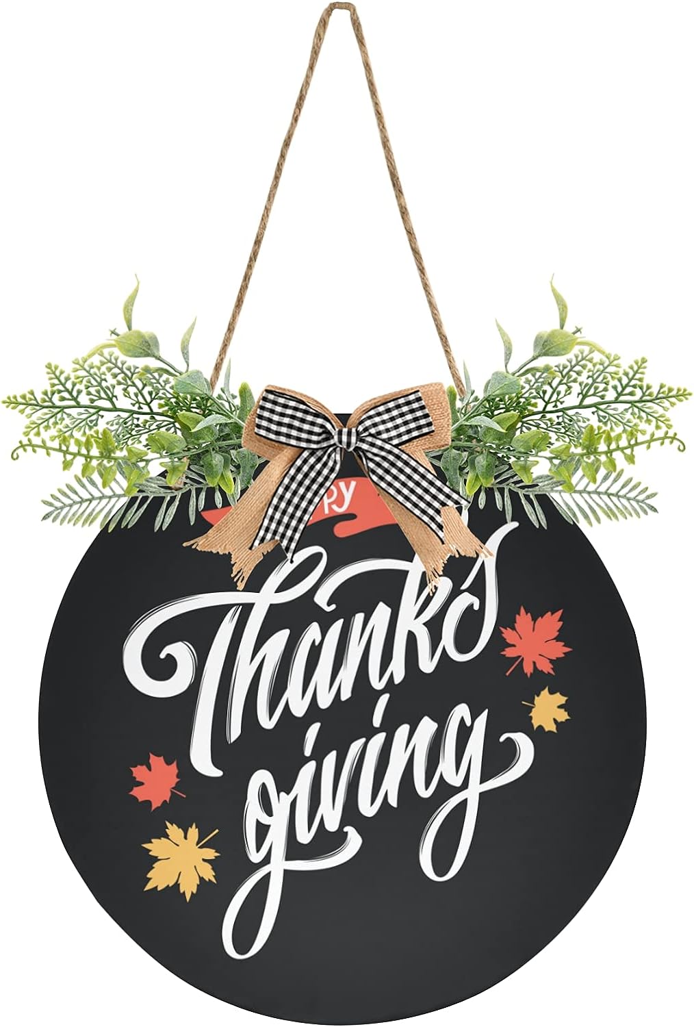 SKYSONIC Thanksgiving Cards Welcome Sign Front Door Decoration Round ...