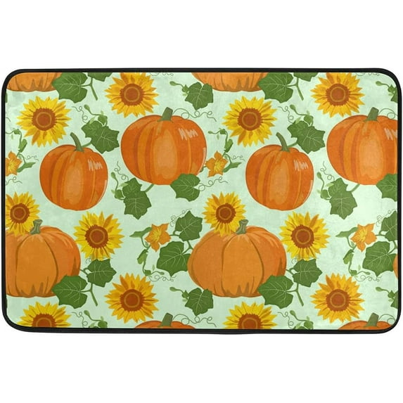 SKYSONIC Thanksgiving Pumpkin Door mat Non Slip Floor Door Rug Soft Floor Mat for Kitchen Garden Bedroom Indoor Outdoor Entrance Home Holiday Decoration 23.6" x15.7"