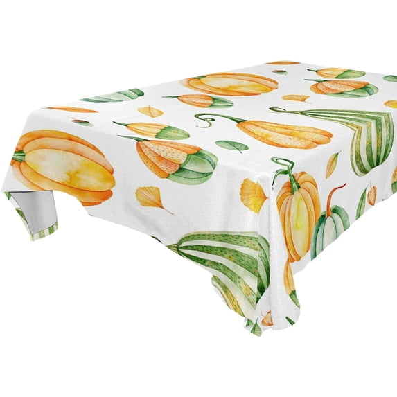 SKYSONIC Thanksgiving Pumpkin Tablecloth Waterproof Washable Polyester Square Table Cover Durable Tablecloth for Kitchen Dining Table Party Decor (60 X 120 Inch)