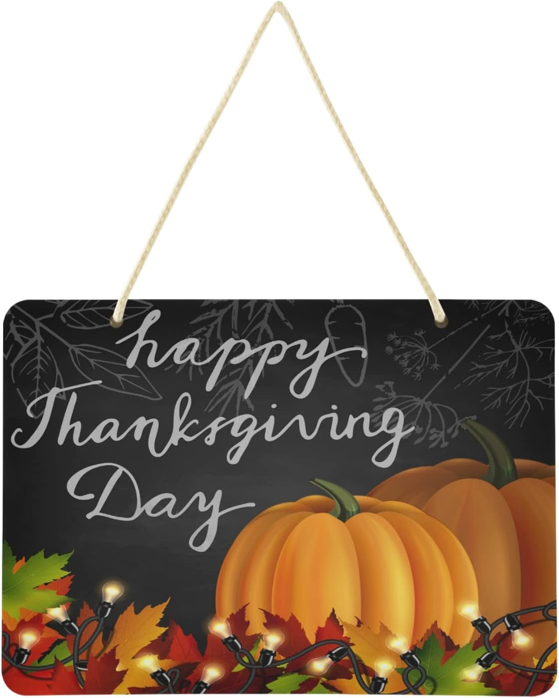 SKYSONIC Thanksgiving Pumpkin Welcome Sign Front Door Decor Wall ...