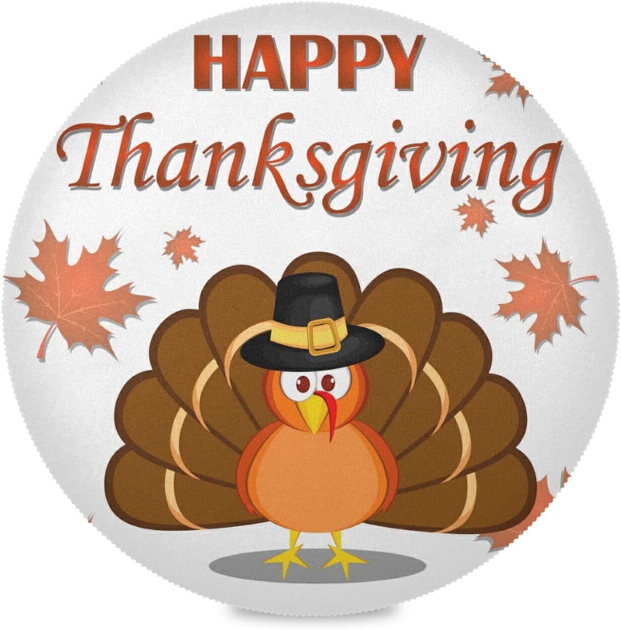 SKYSONIC Thanksgiving Turkey Round Placemats for Dining Table NonSlip