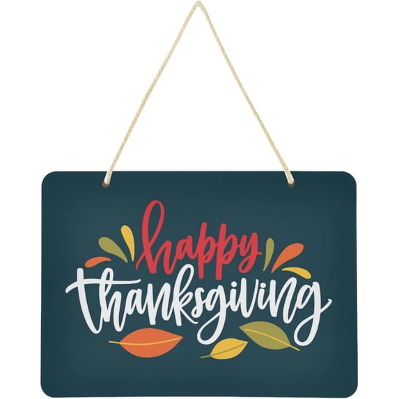SKYSONIC Thanksgiving Welcome Sign Front Door Decor Wall Hanging Plaque Rectangular Door Hanging Sign Porch Decorations for Home Outdoor Indoor Holiday