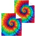 thumbnail image 1 of SKYSONIC Tie Dye Washcloths Set of 2, Highly Absorbent Soft Cotton Fingertip Towels for Bathroom, Kitchen, Gym, Spa, Home Decor 12x12 Inch, 1 of 7