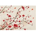 thumbnail image 1 of SKYSONIC Toilet Bathroom Rugs Sets 2 Piece, Oriental Style Painting Plum Blossom Spring Beige Soft Absorbent Fluffy Toilet Mat Set Non-Slip Rubber Backing Bath Mats for Bathroom,16"x24"+20"x24", 1 of 7