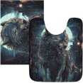thumbnail image 1 of SKYSONIC Toiletry Mat Big Wolf Moon Night Print, Fluffy Plush Absorbent Bath Rugs Carpet with Non Slip Bottom for Bathroom Floor Toilet Tub and Shower, 1 of 7