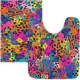 thumbnail image 1 of SKYSONIC Toiletry Mat Rainbow Leopard Pattern Print, Fluffy Plush Absorbent Bath Rugs Carpet with Non Slip Bottom for Bathroom Floor Toilet Tub and Shower, 1 of 7