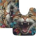thumbnail image 1 of SKYSONIC Toiletry Mat Roaring Cat Print, Fluffy Plush Absorbent Bath Rugs Carpet with Non Slip Bottom for Bathroom Floor Toilet Tub and Shower, 1 of 7