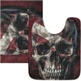 thumbnail image 1 of SKYSONIC Toiletry Mat Skull with American Flag Print, Fluffy Plush Absorbent Bath Rugs Carpet with Non Slip Bottom for Bathroom Floor Toilet Tub and Shower, 1 of 7