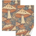 thumbnail image 1 of SKYSONIC Towels Set of 2 Vintage Brown Mushroom Print for Bathroom Kitchen Travel 16×28 inch, Cotton Bath Towels Lightweight Quickdry for Bathroom Ktichen Travel SPA Gym, 1 of 7