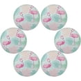 thumbnail image 1 of SKYSONIC Tropical Flamingo Round Placemats for Dining Table Non-Slip Heat-Resistant Polyester Table Mats Set of 6 Washable Table Mats for Kitchen Dining Table Decoration (712), 1 of 5
