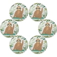 thumbnail image 1 of SKYSONIC Tropical Leaf Sloth Round Placemats for Dining Table Non-Slip Heat-Resistant Polyester Table Mats Set of 6 Washable Table Mats for Kitchen Dining Table Decoration, 1 of 5