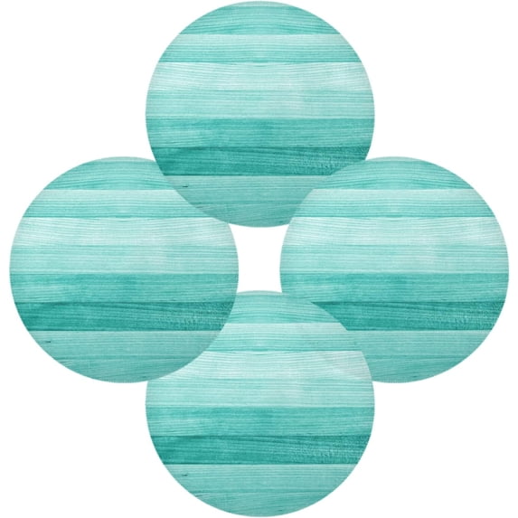 SKYSONIC Turquoise Wood Print Round Placemats for Dining Table Non-Slip Heat-Resistant Polyester Table Mats Set of 4 Washable Table Mats for Kitchen Dining Table Decoration (127)