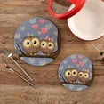 thumbnail image 1 of SKYSONIC Two Owls Branch Pot Holders Trivets, 2 Pcs Heat Resistant Trivets,Valentine's Day Cotton Thread Weave Mats for Hot Pads Pans Pot Bowl Teapot for Kitchen Decor, 1 of 7