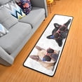 thumbnail image 1 of SKYSONIC USA French Bulldog Dogs Runner Rug with Rubber Backing, Fourth of July Independece Non Slip Entryway Rug Runner Washable Soft Area Rug Carpet for Hallway Bedroom Kitchen Decor,2'x6', 1 of 6
