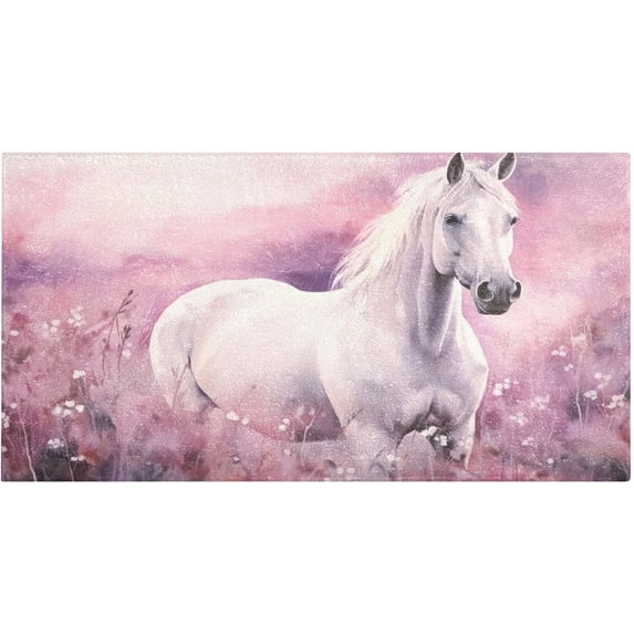 SKYSONIC Unicorn Pattern Pink Kitchen Mats 20"x39" Absorbent Non Slip Runner Rug Machine Washable Kitchen Floor Mat for Home Bathroom Door