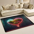 thumbnail image 1 of SKYSONIC Unique Neon Flowers Heart Non-Slip Area Rug, Valentine's Day Floor Carpet Comfort Floor Mats Decor for Indoor Front Porch Living Room Bedroom Kitchen, 36"x24", 1 of 5