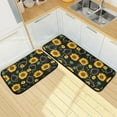 thumbnail image 1 of SKYSONIC Unique Sunflowers Polygon Kitchen Rugs Set of 2, Summer Yellow Floral Floor Runner Area Rug Washable Carpet Mat Perfect for Living Room Bedroom Entryway, 1 of 7