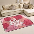 thumbnail image 1 of SKYSONIC Valentine Day Rose Non-Slip Area Rug, Red Pink Floral Flowers Floor Carpet Comfort Floor Mats Decor for Indoor Front Porch Living Room Bedroom Kitchen, 36"x24", 1 of 5