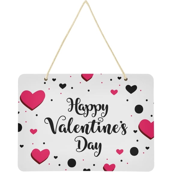 SKYSONIC Valentine's Day Hearts Welcome Sign Front Door Decor Wall Hanging Plaque Rectangular Door Hanging Sign Porch Decorations for Home Outdoor Indoor Holiday