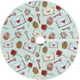 thumbnail image 1 of SKYSONIC Valentine's Day Love Christmas Tree Skirt Home Decoration Large Round Christmas Tree Skirt for Holiday Party Home Christmas Day Ornaments 35.4 Inch, 1 of 6