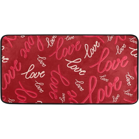 SKYSONIC Valentine's Day Love Heart Kitchen Rug Non-Slip Bath Rug Doormats Anti Fatigue Runner Comfort Floor Mat 39 x 20 Inch