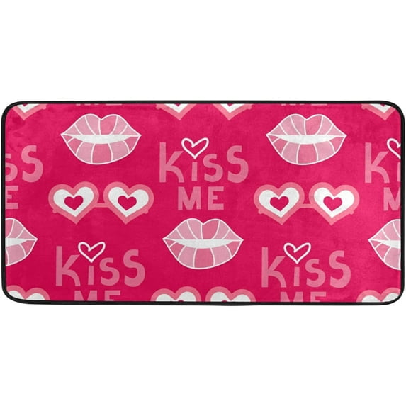 SKYSONIC Valentine's Day Love Heart Kitchen Rug Non-Slip Bath Rug Doormats Anti Fatigue Runner Comfort Floor Mat 39 x 20 Inch